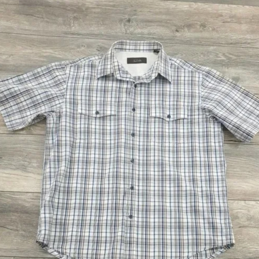 Tasso Elba‎ Gray Casual Button Down Shirt